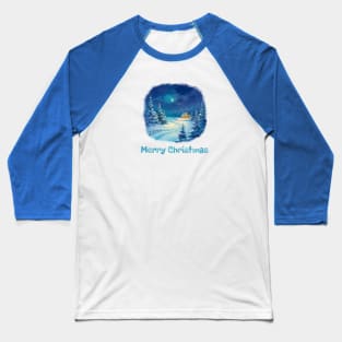 Winter landscape Christmas Baseball T-Shirt